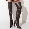Fashion Over the Knee High Boots Women Shoes 2024 Winter Point Thigh High Boot Sexy Blue Green Party Dance Shoe Lady Big Size 48