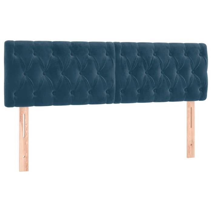 Maison Exclusive - Tête de lit à LED Bleu foncé 160x7x78/88 cm Velours