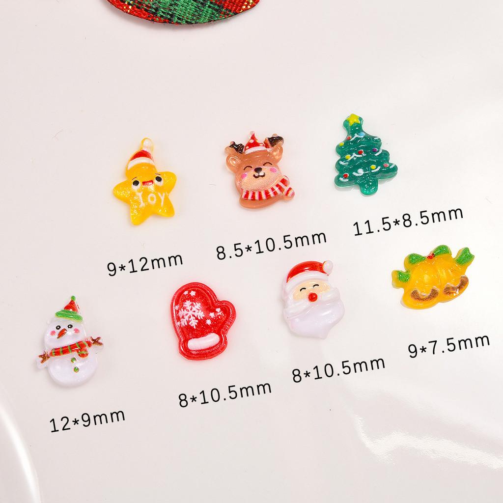 30Pcs/set Cartoon 3D Christmas Nail Decoration Santa Claus Snowflake Elk Cute Snowman Nail Art Charm for DIY Accessories