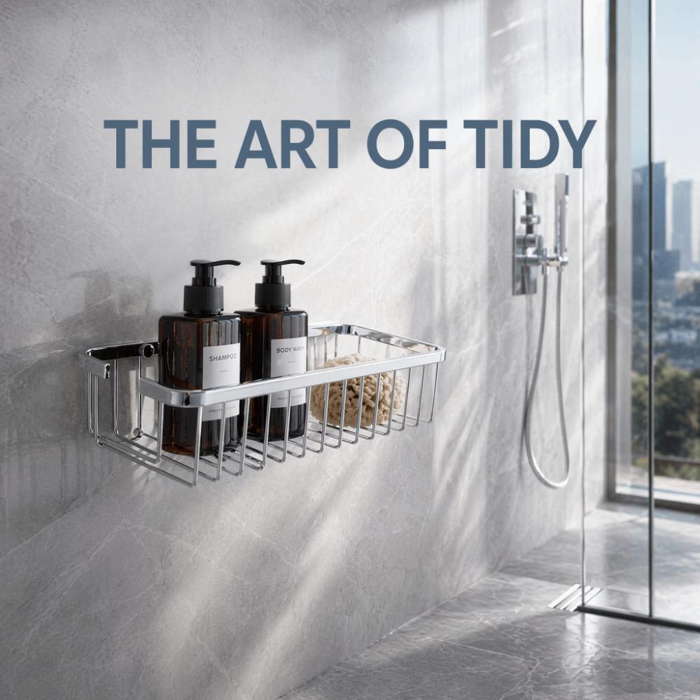 Stainless Steel Shower Caddy Hollow Design Shower Shelf Organizer  Space Saving