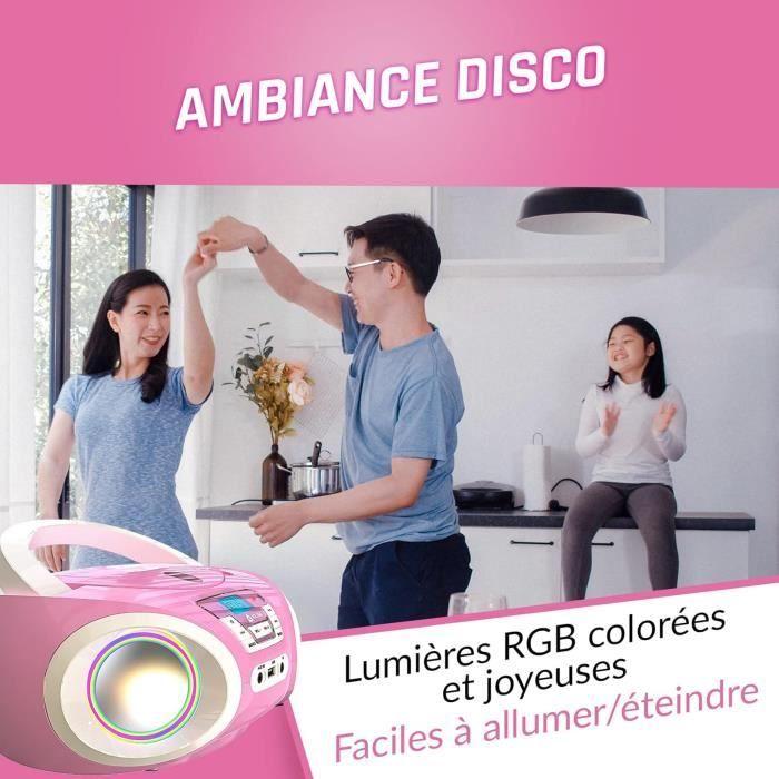 Lecteur CD Enfant - KLIM - Candy - Radio FM - Piles incluses - Lumières RGB