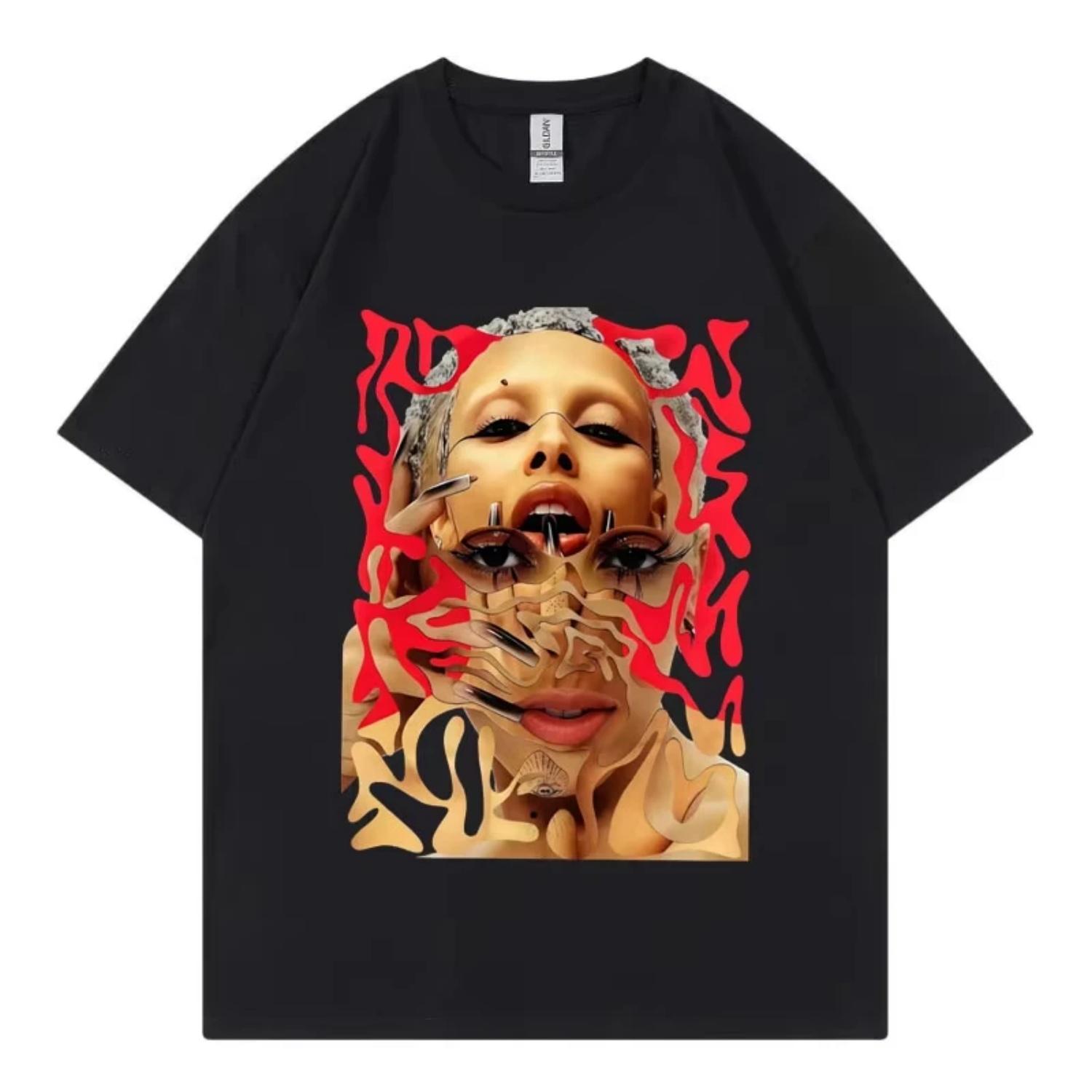 

Singer Doja Cat Graphic T Shirts Men Women Clothing Fashion Aesthetic Short Sleeve T-shirt Summer Casual Loose Cotton T-shirts S чёрный