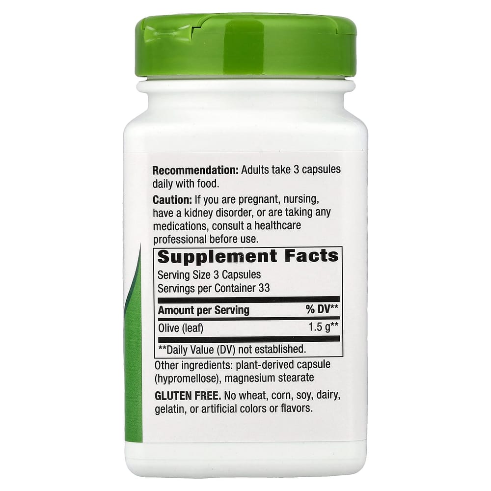 Nature's Way Olive Leaf, 500mg, 100 Veggie Capsules