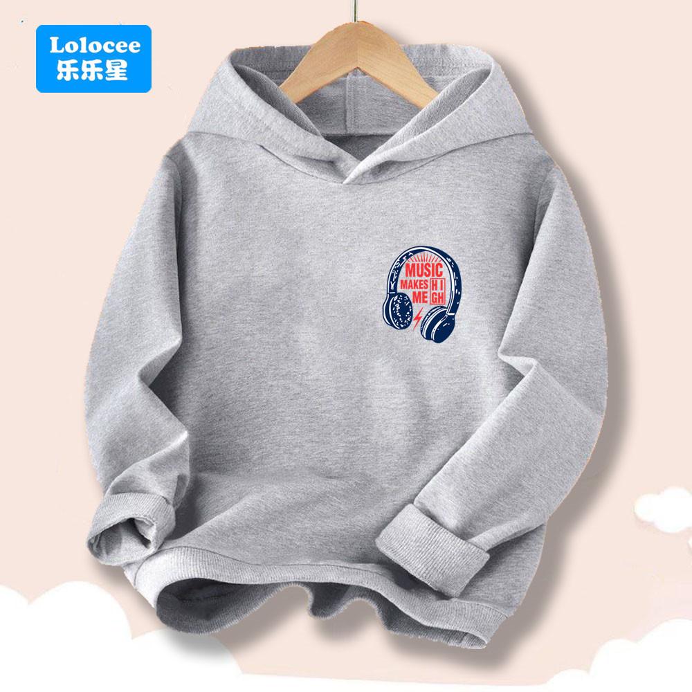 Kids Fashion Streetwear Boys Girls Black Hoodie with Lightning Pulse Print Casual Cool Long Sleeve Pullover Sweatshirt