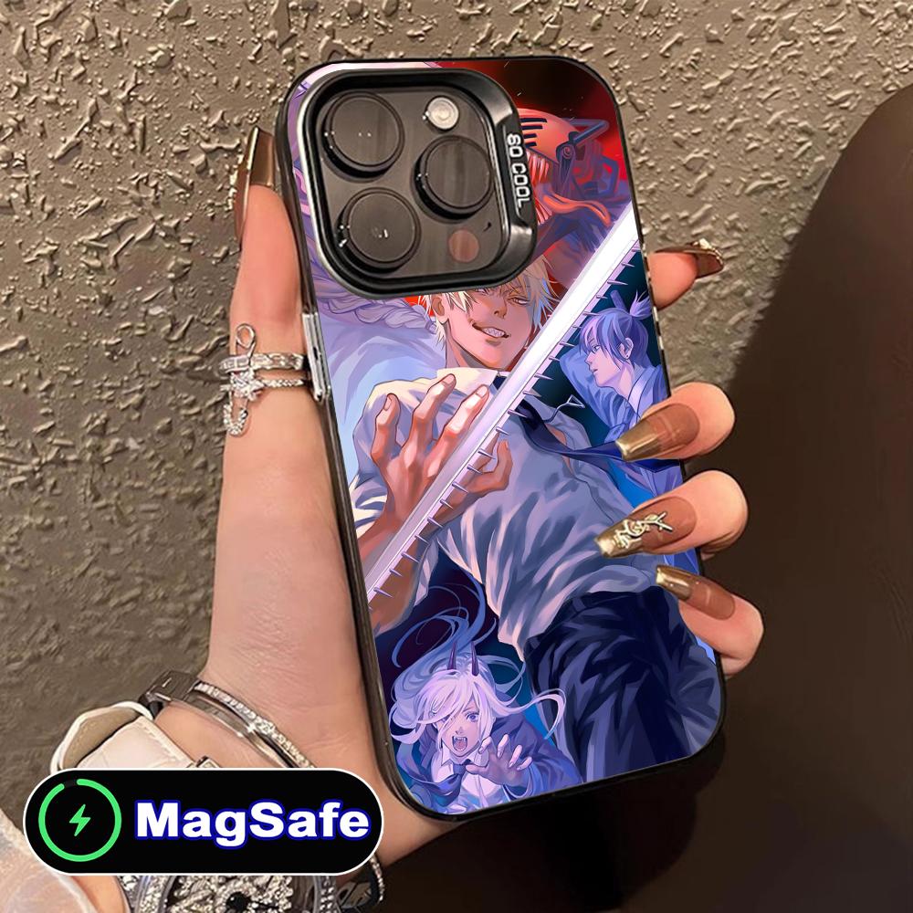 

Chainsaw Anime Man Mobile Phone Case for iPhone 16 15 14 13 12 11 Pro Max Plus MagSafe Translucent Colour Protective Smartphone iPhone 11