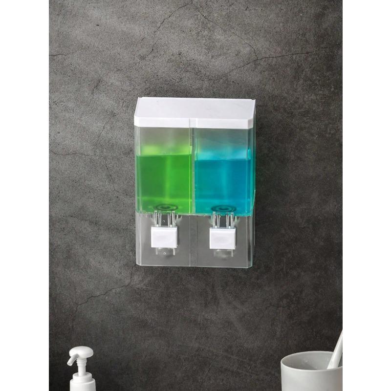 Dispenser di Sapone da Parete Stile Moderno Minimalista, Non Richiede Foratura per Hotel & Casa Bagno & Cucina Casa