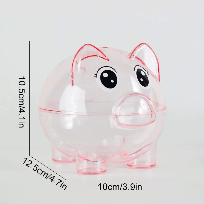 1PC Collectible Saving Box Reusable Coin Money Cash Transparent Money Box For Gift Kids Pig Figure Ornament Storage Bank