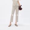 YERAD Women's Lyocell Linen Blend Cropped Straight-Leg Pants