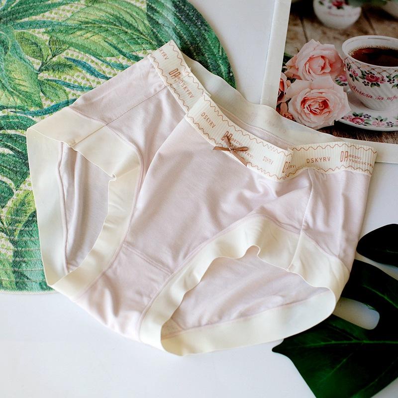 

Мягкие трусы со средней талией, женские треугольные трусики, высокая эластичность, удобное нижнее белье, дышащие нижние брюки с бантом для девочек One Size