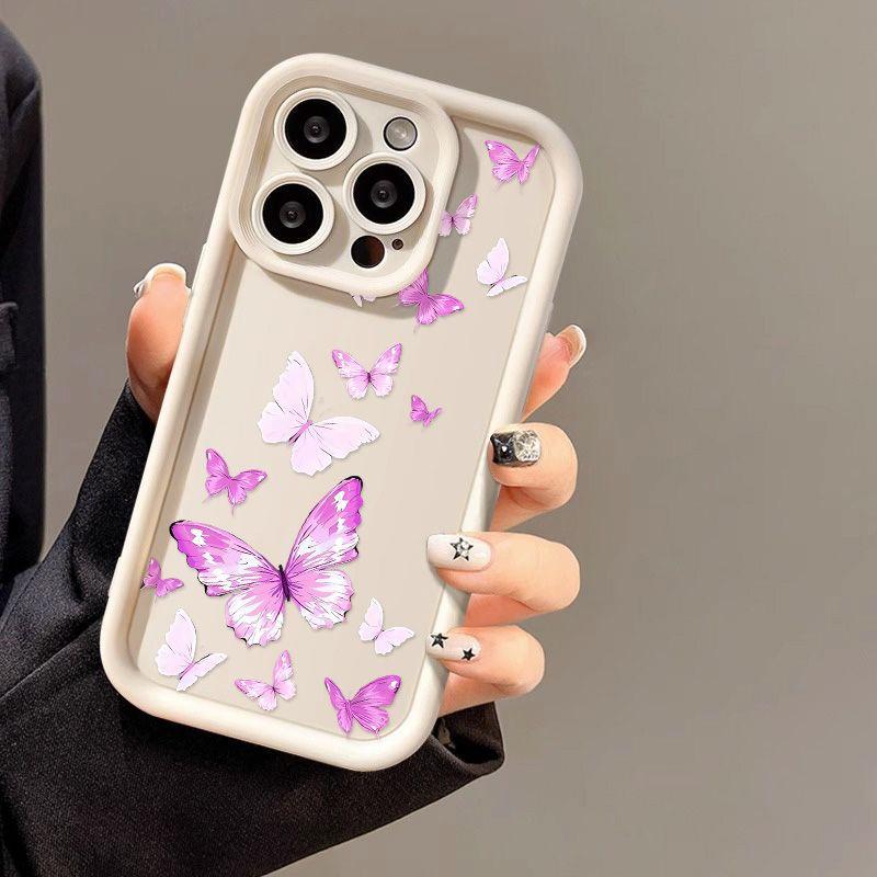 Purple Butterfly for iPhone17 ProMax Mobile Phone Case 16 Apple 17 Matte 14/15 Premium 13 Factory