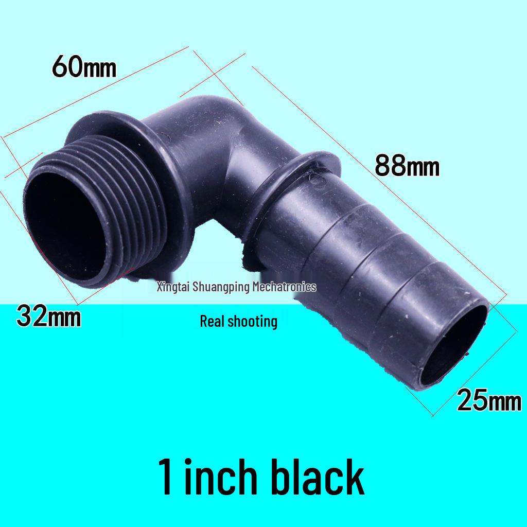 1.5" Black Plastic Elbow for 2.5" Water Pump Conversion
