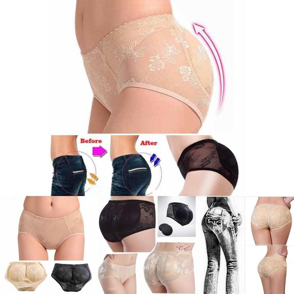 Breathable Padded Butt Lifting Panties Lace Seamless Hip Enhancer For Women