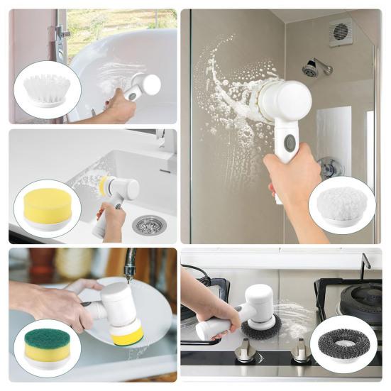 Electric Spin Brush Cordless High Torque Handheld Rotary Brush Tub Shower