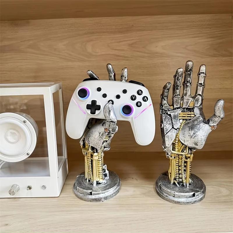 Cyberpunk Silverhand Mechanical Hand, Gaming Controller Holder Stand Punk Style Steampunk Modern Home Decor Resin Statue