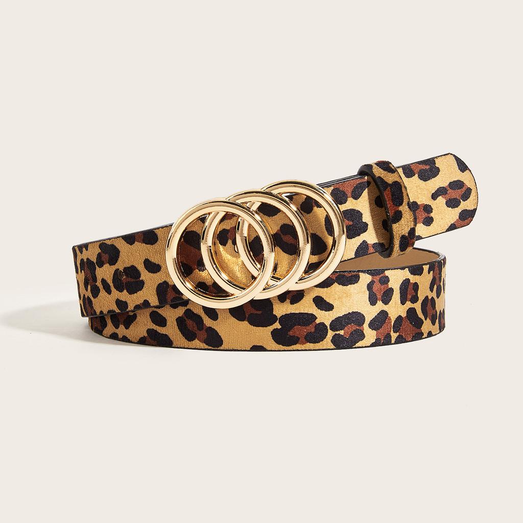 Womens Fashion Belt With Alloy Buckle And Leopard Pattern Pu Leather For Stylish Office Wear
