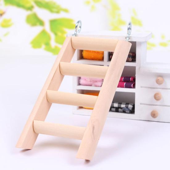Wooden Climbing Ladder Hamster Guinea Pig Mouse Playing Toy Pet Cage Ornament