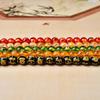 Gold Stamped Round Beads with Imitation Crystal Agate Lettering