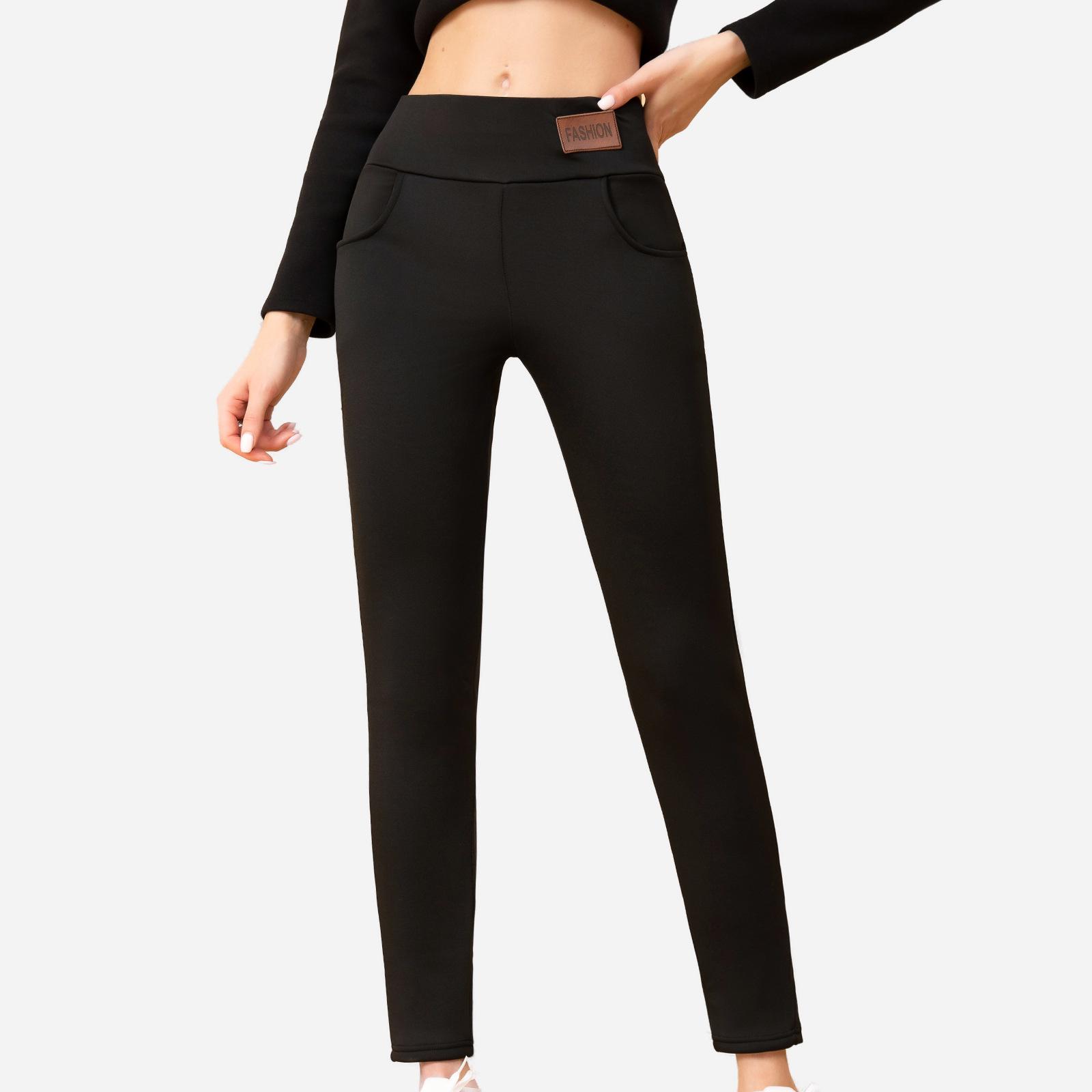 Women s High Waist Fleece Lined Leggings Thermal Slim Fit Winter Pants Bottom S
