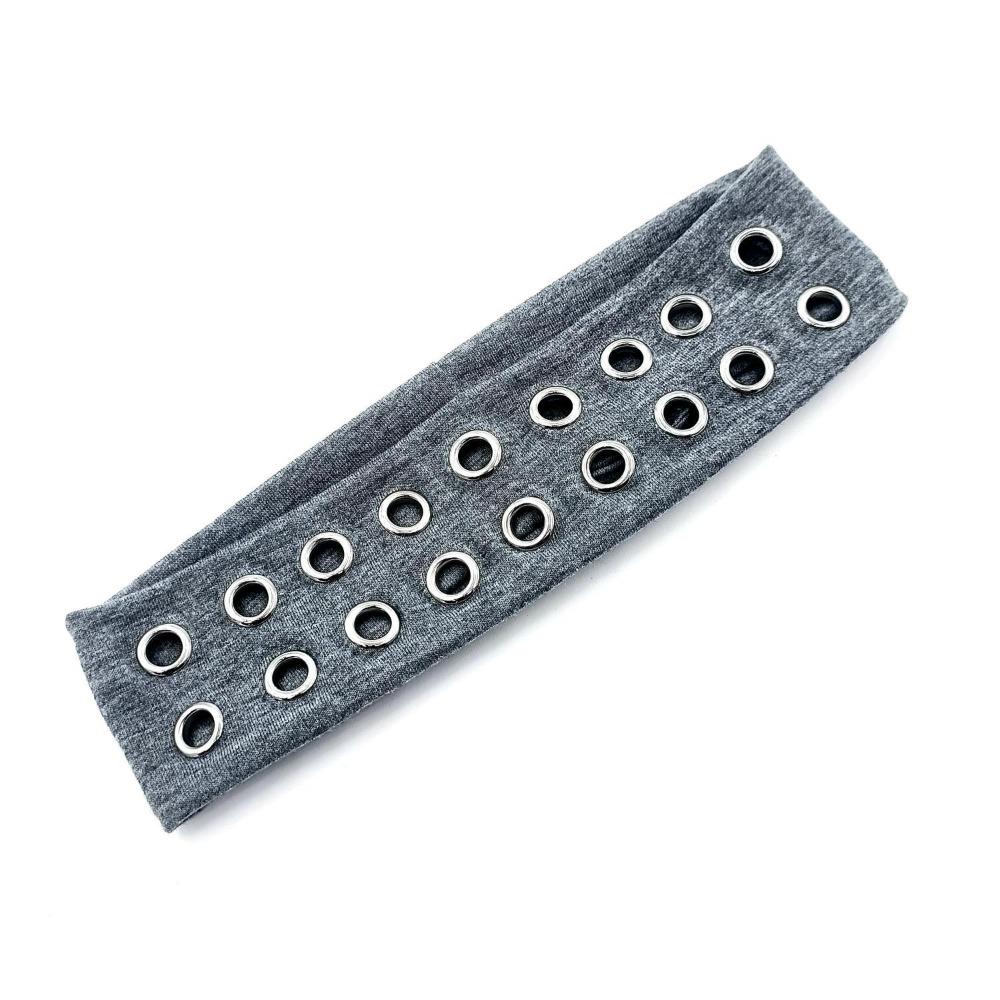 

Металлические рок-заклепки Повязки на голову Аксессуар для волос Полые люверсы Резинки для волос grey style 1