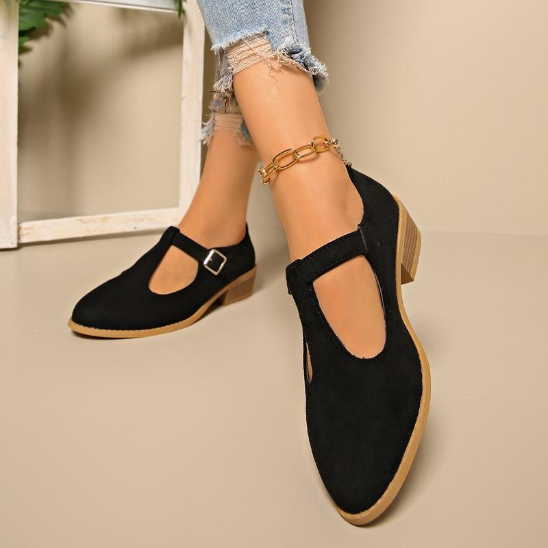 Women’s Low Heel Buckle Slip-On Ankle Boots