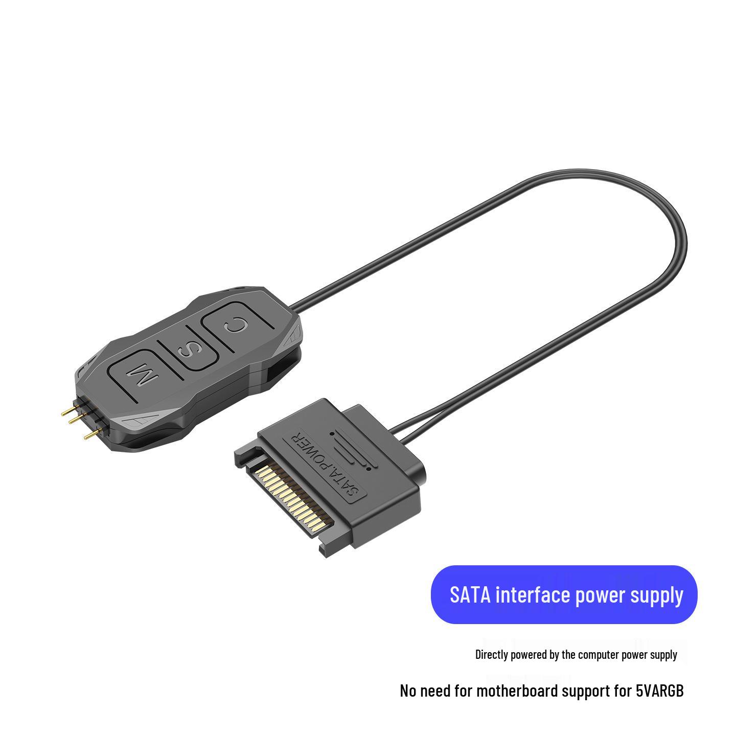 Shenguang 5V ARGB Controller: 5V Pin Case Fan, Light Strip RGB with Wireless Three-Pin to SATA Remote Control