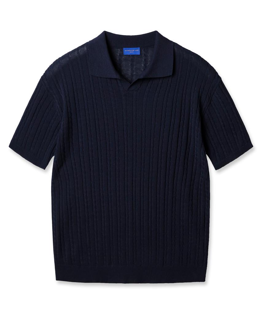 ALVINCLO [Deluxe] Summer Open Collar Cable Knit Dlx1520 (4 Colors)
