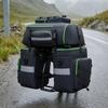 3 In 1 Bike Pannier Set Reflective Strips Detachable Rear Rack Bag Water Repellent Large
