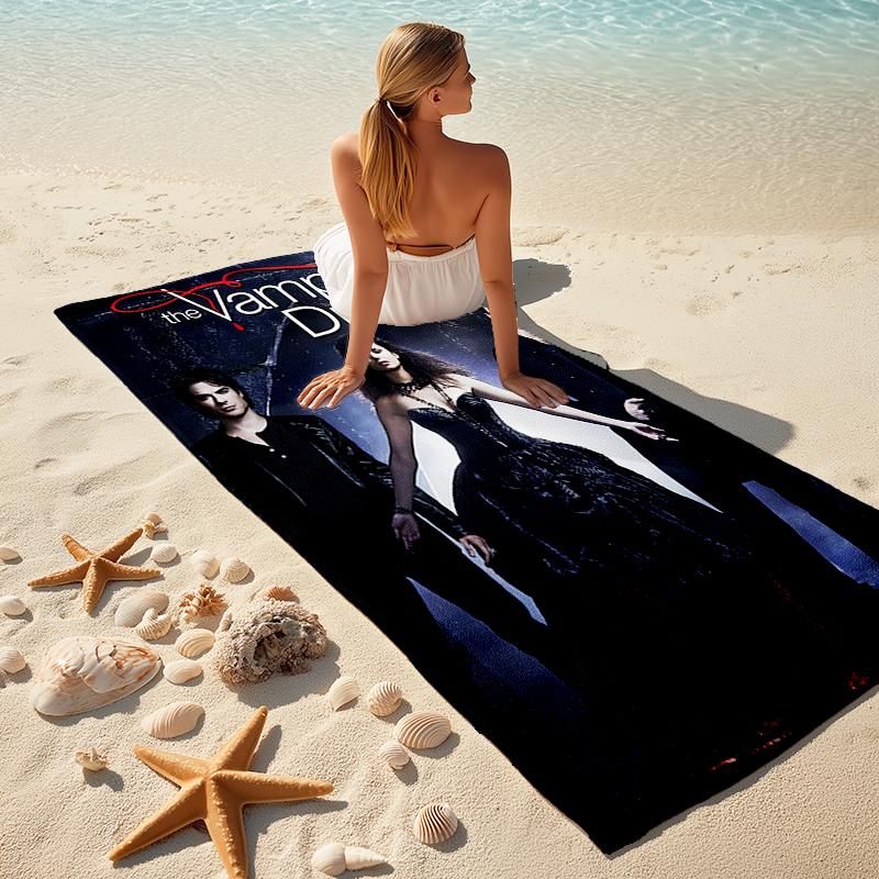 1pc The Vampire Diaries3 Beach Towel, Comfortable and Thick, and Swimming/Bath/Picnic/Camping Towel, Suitable for Seaside Beaches