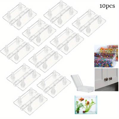 10pcs 45*35mm With 4*12 Flat Nuts With Holes Acrylic Hinges Clear Plastic Hinges Continuous Piano Hinge For Cabinet Drawer Hinge