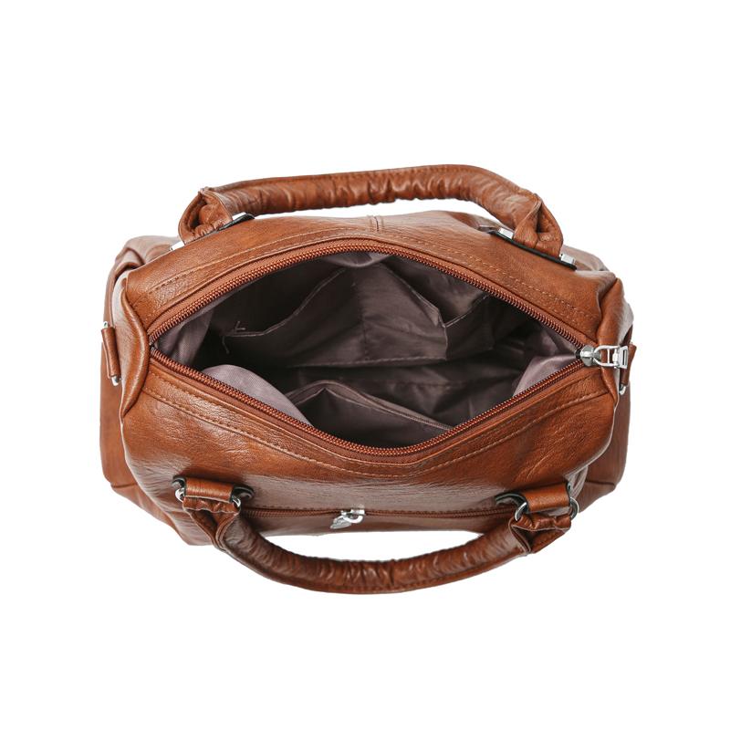 Chic Women's Leather Top-Handle Bag Versatile Crossbody Purse for Daily & Casual Use