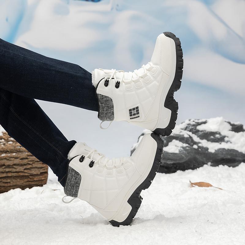 36-46 Winter Men's Plus Velvet High-top Outdoor Boots Women's Large Size Hiking Shoes Plus Fur Warm Hiking Boots