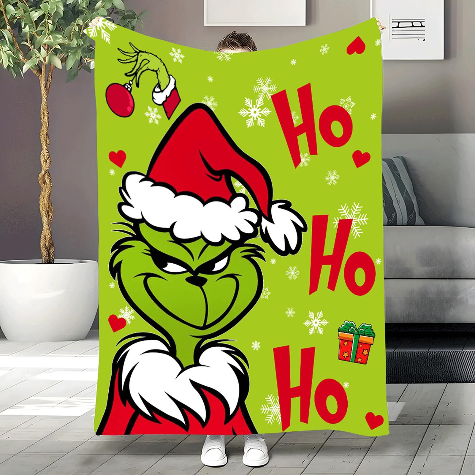 

Christmas Blanket Green Soft Flannel Christmas Decoration Throw Blanket For Xmas Gift, All Seasons, Warm, Breathable, Lightweight Comfortable One Size