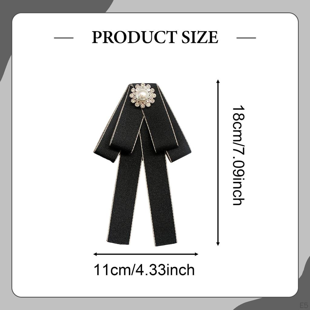 Ladies Bow Tie Brooch Gift, Elegant, Bowknot Collar Clothing Accessory for Dress Blouse Shirt