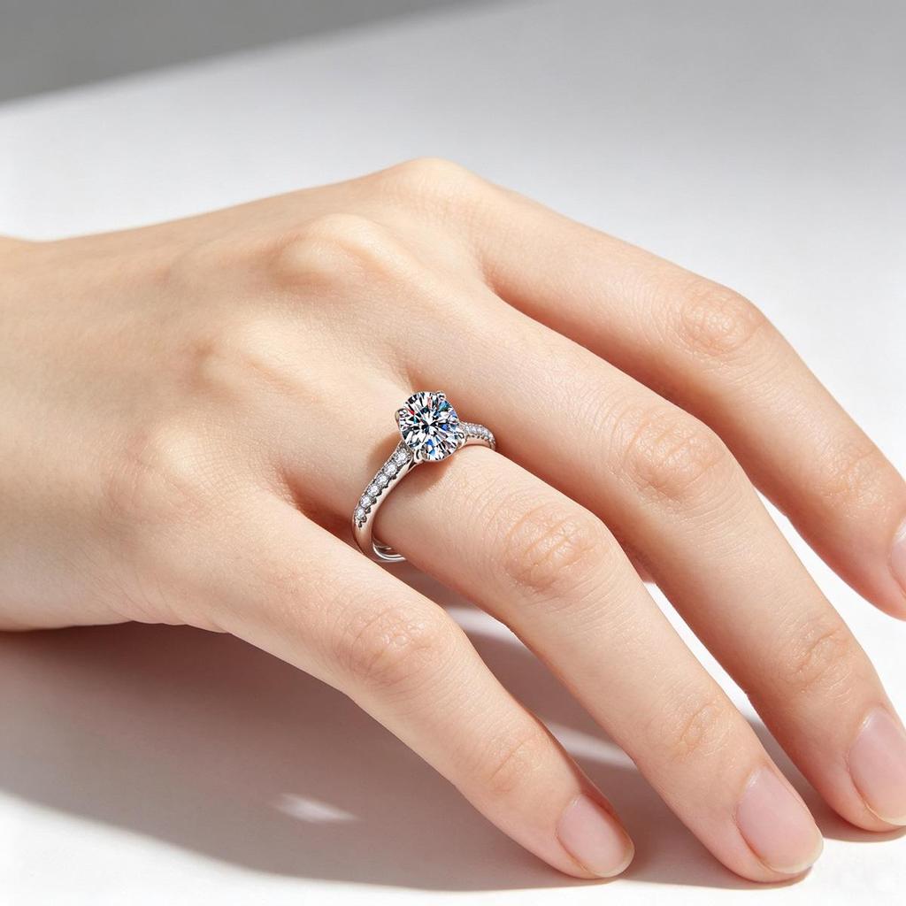 Pear-Shaped D Color 1.5 Carat Moissanite Ring in S925 Sterling Silver for Women