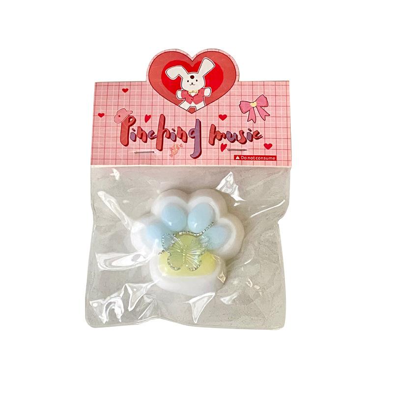 Mini brinquedos de apertar fofos emulação de desenho animado brinquedos de alívio do estresse criativos recuperação lenta garra de gato artefatos de descompressão