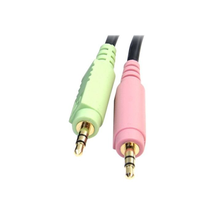 Câble De Commutateur KVM DisplayPort®USB 4 En 1 De 1,8 M Avec Audio Et Microphone - STARTECH