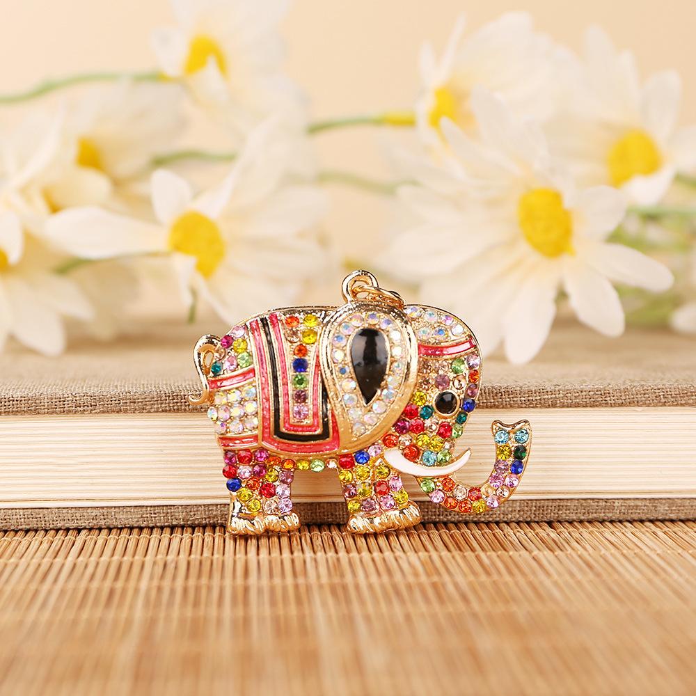 Elephant Keychain, Metal Women's Handbag Pendant, Keychain Ring, Creative Little Elephant Ornament