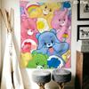 Care Bears Wall Tapestry Aesthetic Wall Hanging Printed Fabric Blanket Decorative Tapestries for Bedroom Living Room Home Decor