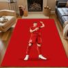 Soccer Player in Red Celebration Patterned carpet, non slip mat suitable for living room and bedroom sofas