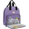 CURMIO Embroidery Bag, Portable Embroidery Project Storage for Embroidery Hoops, Floss, and Cross Stitch Supplies, BAG ONLY, Purple (Patented Design)