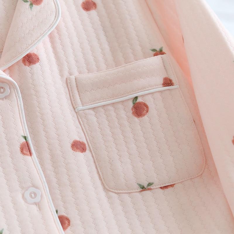 Japońskie spodnie z długimi rękawami na jesień i zimę w nowym stylu, czysta bawełniana bawełna, ciepłe damskie piżamy, bielizna nocna do użytku domowego