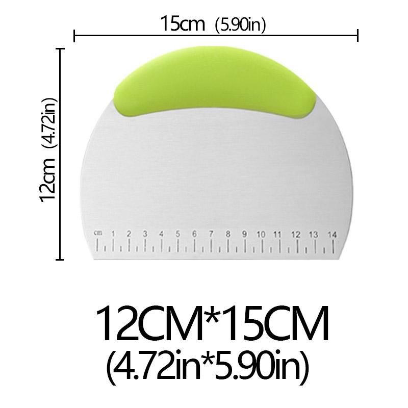 Stainless Steel Pastry Cutter Half Round Scraper Dough Bread Chopper Scale Pizza Cutter Comfortable Handle Kitchen Baking Tools