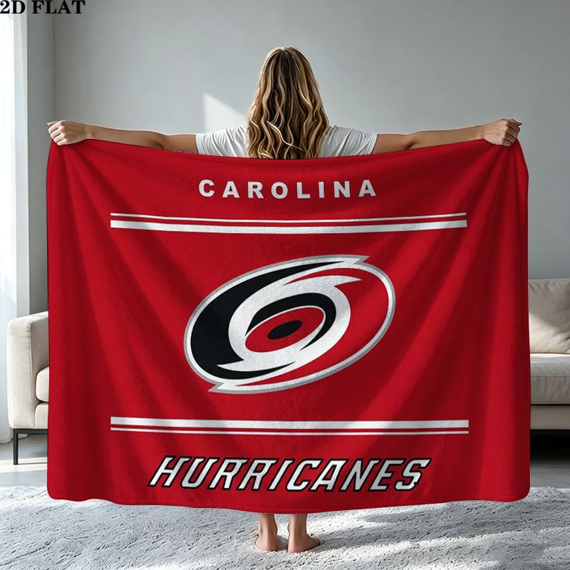Carolina Hurricanes Print Flannel Blanket High Quality Warm Comfortable Cover for All Seasons Perfect for Gifts Home Decor