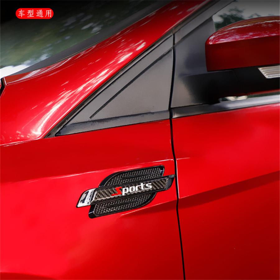 Pair Car Front Fender Side Air Vent Cover Trim Stickers Shark Gills Sports Style