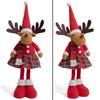 Creative Red Christmas Elk Doll Ornaments Long Leg Cartoon Standing Deer Doll Cute Merry Christmas Decoration New Year Supplies
