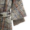 Sportmax Check Pattern Wool Blend Long Coat 36 Beige Women Used