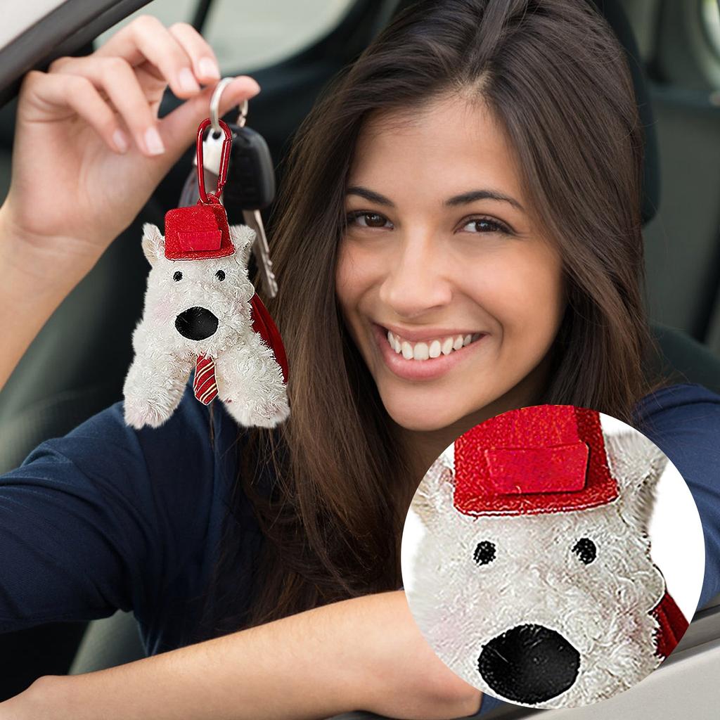 Cute West Plush Pendant Bag Ornaments Cartoon Puppy Plush Doll Keychain Accessories Creative Gift