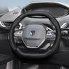 Zkfan8 Geeignet für Peugeot Atmungsaktives Leder Mattes Kohlefaser-Textur Lenkradabdeckung Geeignet für 206 208 3008 308 207