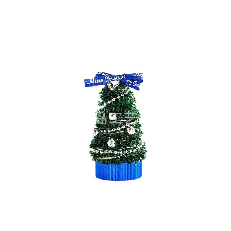 13CM Christmas Tree Mini Decoration Trees Thick Snowy Frosted Artificial Christmas Tree Tabletop With Pine