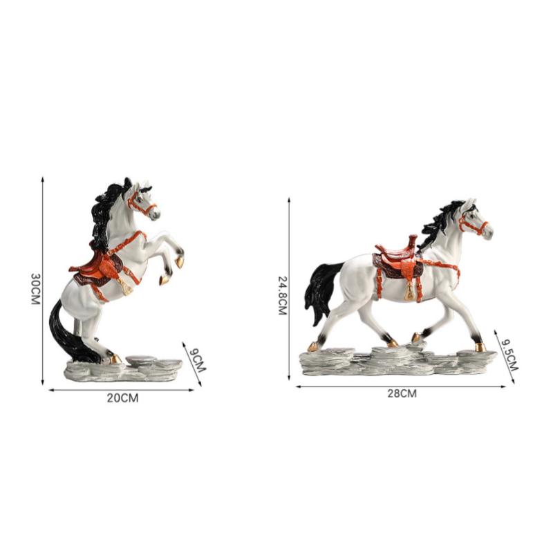 Artizanat din Rășină Sculptură Animal Simulare Cal Stil Chinezesc Retro Statuie Cal Figurine Decorative Decorațiuni Casă